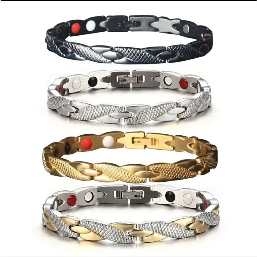 Casual Retro Fashion Dragon Pattern Magnetic Bracelet Gold and Silver